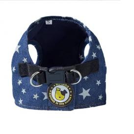 Jeans Step-In Dog Harness Vest with leash