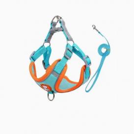 Reflective Suede vest Dog harness with leash